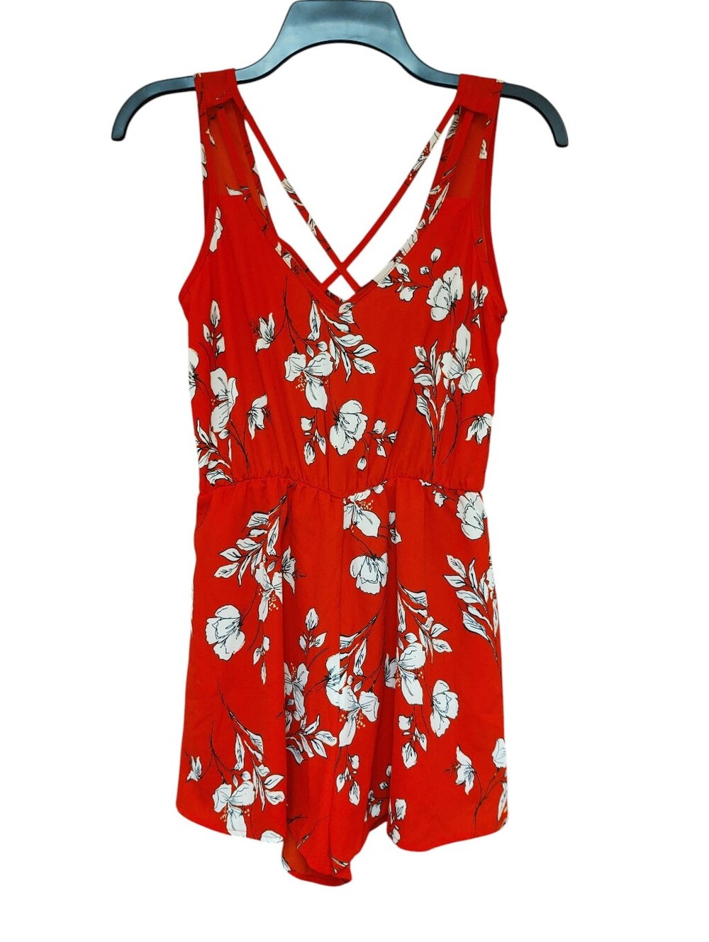 Sienna Sky Red Floral Crossback Romper Size XS
